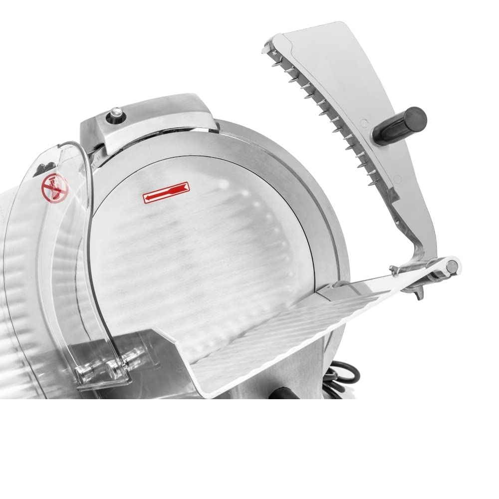 Affettatrice Elettrica Salumi Carne, Macchina Affettatrice Professionale, Lama in acciaio da 30cm, Corpo in alluminio anodizzato, Affilatore integrato, Spessore fette 0,2-12mm