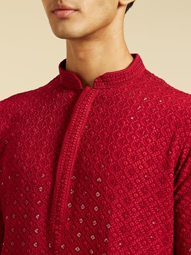 Image of DIWAS BY MANYAVAR Men's Viscose Embroidered|Sequined Kurta (1pc)