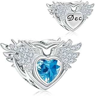 NINGAN Birthstone Openwork Heart Bead Charms 925 Sterling Silver Fits European Charm Bracelets Necklaces