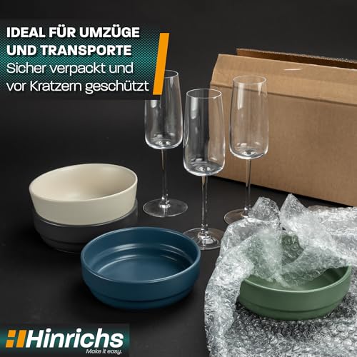 Hinrichs Luftpolsterfolie Rolle 10m x 40 cm - Ideal für Versand, Verpackung und Umzug - 100% recyclingfähig - Bubble Wrap als Verpackungsmaterial - Noppenfolie - Polstermaterial