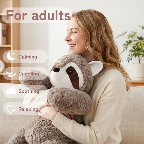 Image of Niuniu Daddy 25 inch 5lb Weighted Raccoon Stuffed Animals for Kids & Adults, Large Weighted Plushies Pillow for Sleeping and Calming, Cute Lying Plush Toy Huggable Gift for Everyday Comfort