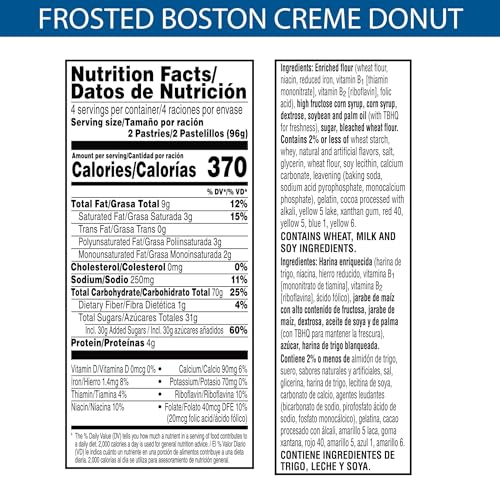 Pop-Tarts Toaster Pastries, Breakfast Foods, Baked in The USA, Value Pack, Frosted Boston Creme Donut (96 Pop-Tarts)
