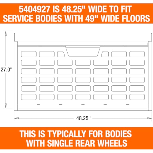 Image of Buyers Products 5404927 Kabgard Headache Rack W /Mounting Kit for Dual-Wheel Service Body Trucks, 49 Inch, White Gloss Finish, Service Body Headache Rack Kit