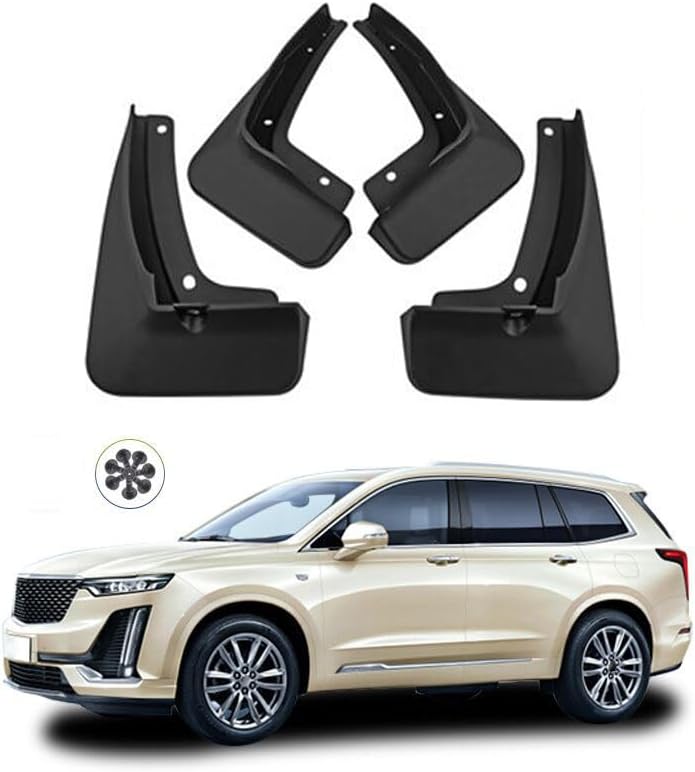 Car Mud Guards Flaps Splash Compatible for Cadillac XT6 2020-2024 Accessories, Auto Parts Front Rear Mudguard Fender 4pcs/Set