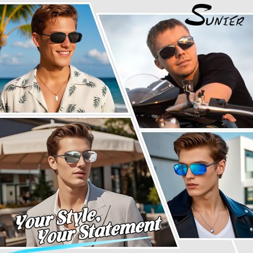 Polarized Sunglasses for Men, Ultra Lightweight Al-Mg Sunglasses with Spring Hinges, 100% UV400 Protection Mens Shades2