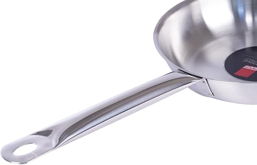 Vista 3 de KAPP Sartén/Sartén de acero inoxidable Triply con mango largo y permanece fresco, 11 pulgadas, color plateado