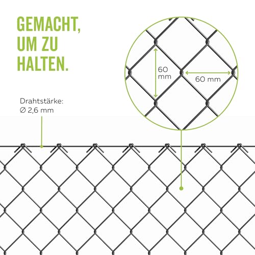 Alberts 604653 Maschendraht-Geflecht | anthrazit | Höhe 125 cm | Länge 15 m