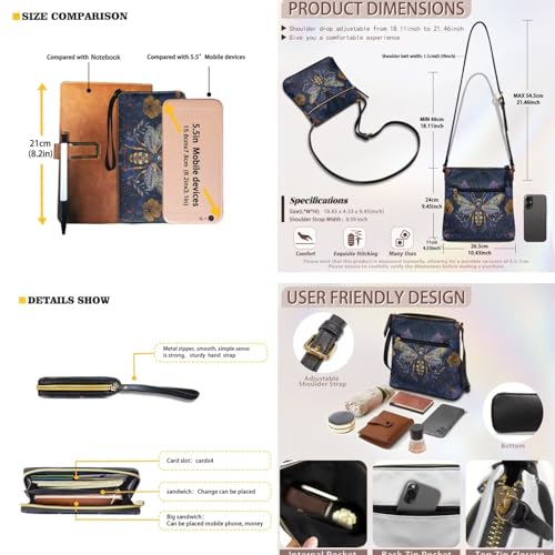 Womens Crossbody Shoulder Bag with Wallet Set Leather Cross Body Sling Purse Wristle Wallet for Shopping2