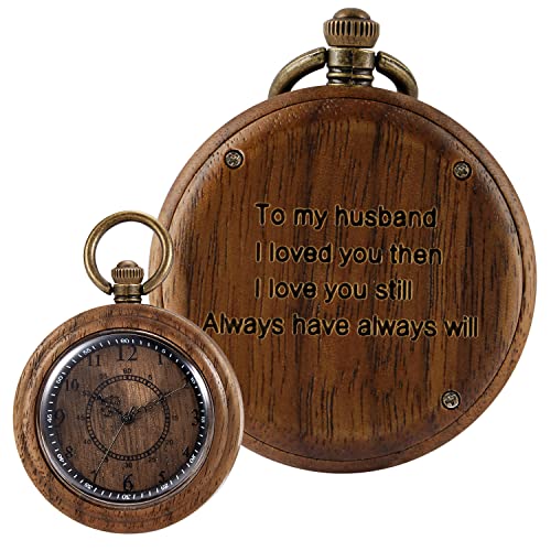 Reloj de bolsillo de madera para caballero ideal para lucir en bodas y eventos elegantes