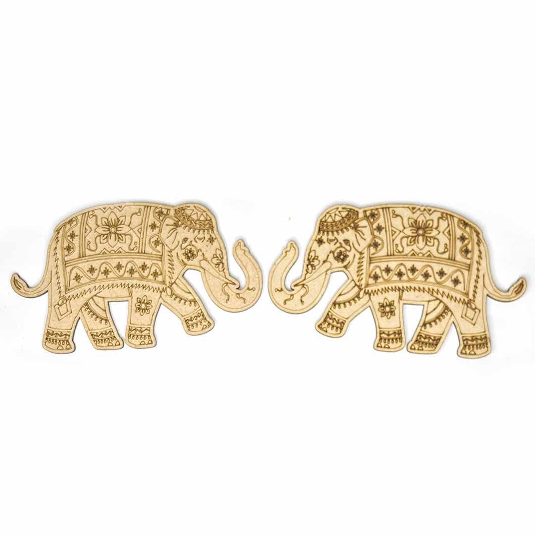 Adikala MDF Elephant Engraved Design Cutout for DIY Craft DIY | Art Decor-Set Of 2-picture-35