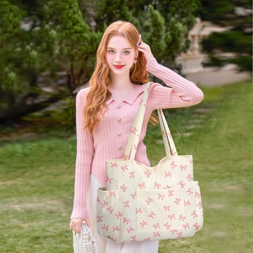 Bolso Tote de Pana para Mujer con 6 Bolsillos miniatura 3