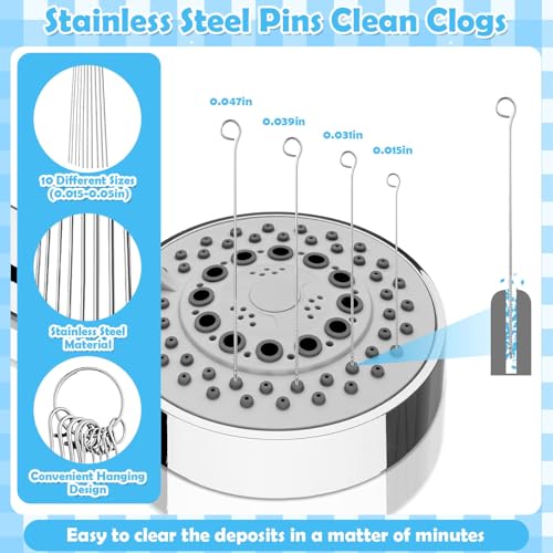 Image of 80 Pcs Multisize Shower Head Cleaner Tool, 70 Pcs Shower Head Cleaning Brush Picks for Unclogging Small Hole,10 Pcs Showerhead Clogger Removal with Storage Box for Household Bathroom(Colorful)
