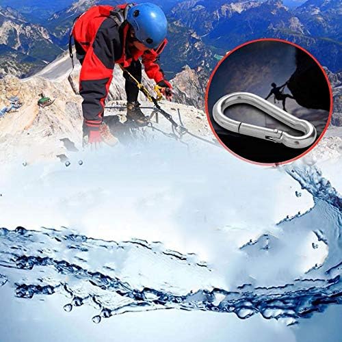 CertBuy 10 Pack 4 Inch Spring Snap Hook Stainless Steel 304 Carabiner Clips Heavy Duty Quick Link Hook for Outdoor Camping Hiking Hammock Swing (M10 x 100 mm) - Image 7