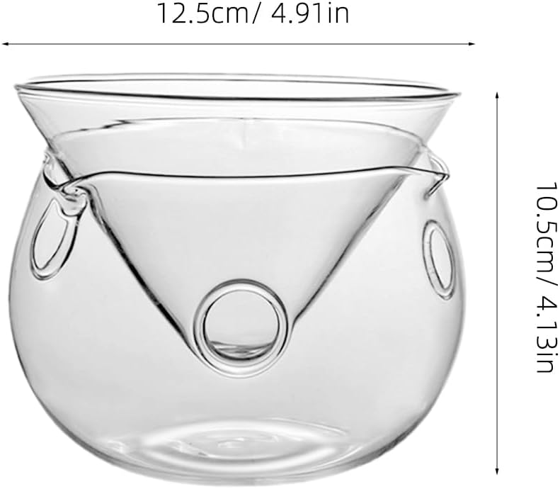 Dry Ice Glass Bowl 5.4 Inch Double Layer Transparent Salad Serving Bowl with Ice Container for Home Dining Parties and Molecular Cuisine