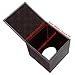 Sumnacon Square Leather Tissue Box Cover - Stylish Cube Tissue Box Holder with Magnetic Bottom, Decorative PU Tissue Box for Vanity Dresser Night Stand Table Countertop Home Office Car, Brown