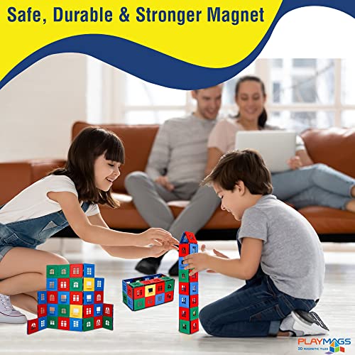 Playmags Carreaux aimanté bâtiment (60 Pcs Tiles Set) – Image 7
