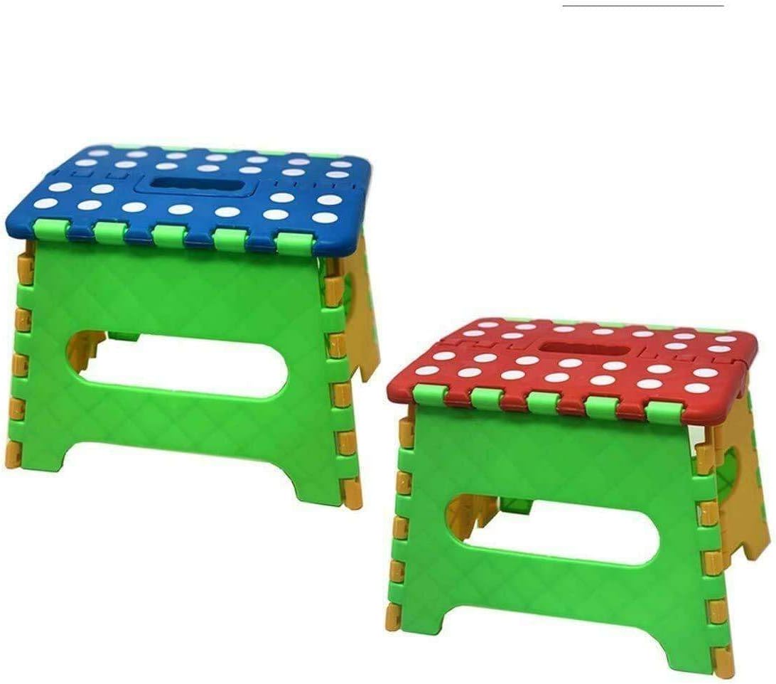 HHFK 2 Pack 7" Folding Plastic Stool w/Handle Peni Folding