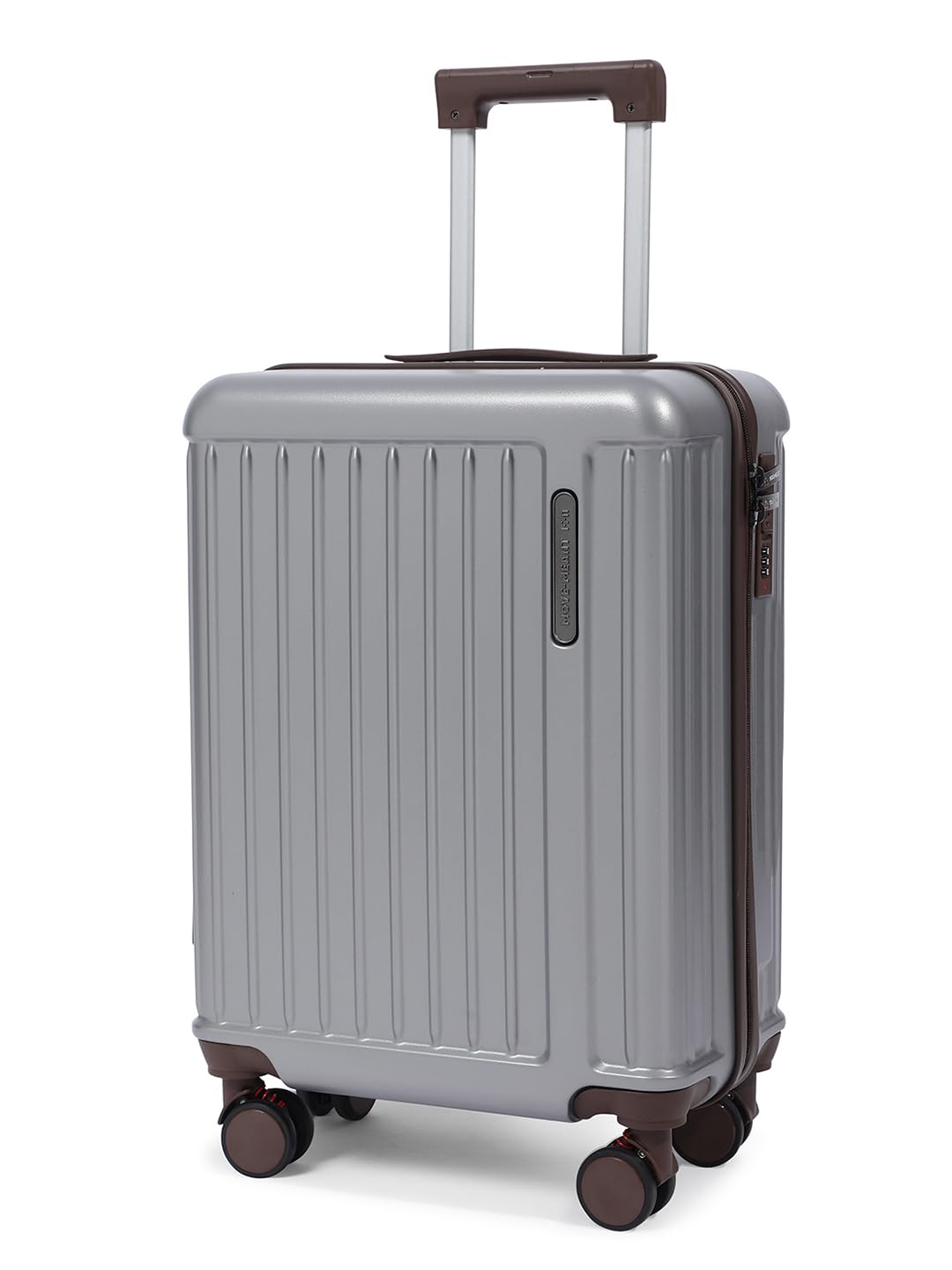 Travel Fun Cabin Size Trolley Bag for Travel, 55cm, Silver – Small Hard Shell Luggage – 360 Degree Spinner Wheels – Unisex – Polycarbonate Suitcase – Combination Lock – Flight Short Trips