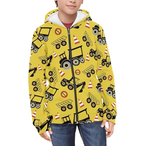 Image of Biyejit Kids Novelty 3D Graphic Printed Hooded Sweatshirt Boys Girls Zip Up Hoodies Age 6-16 Years