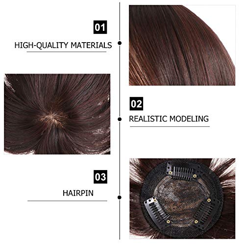 Lurrose Clipe de Chocolate No Ar Franja Frontal Franja No Ar Extensões de Cabelo Grampos de Cabelo d