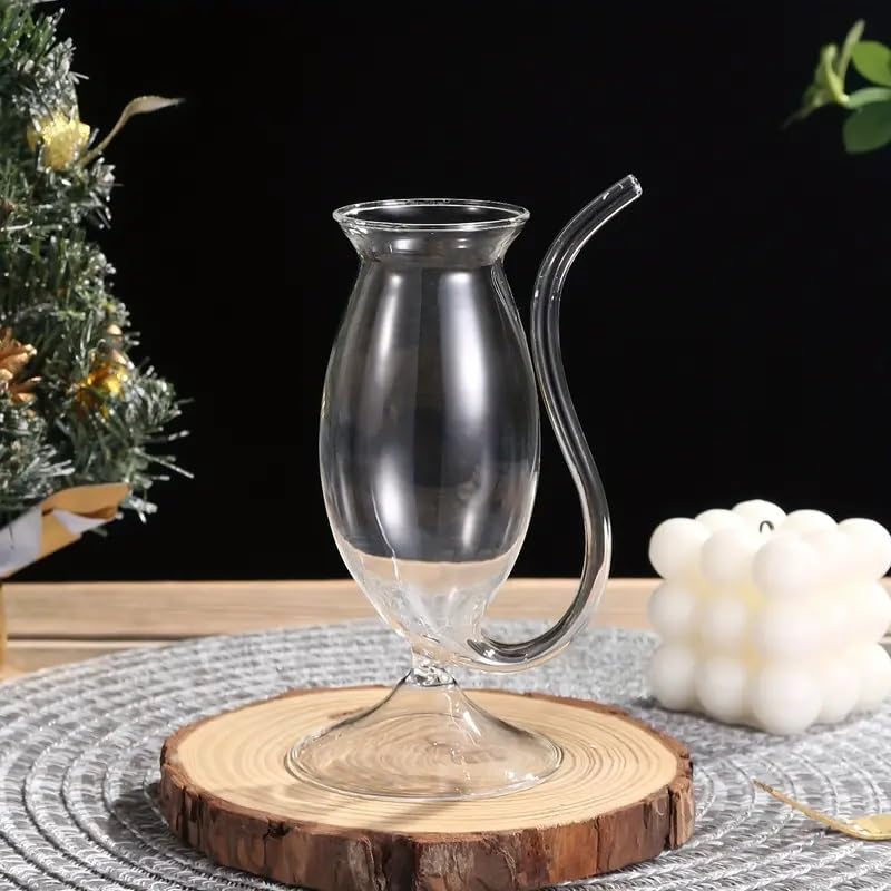 Melbify Vampire Cocktail Glass | Set of 6 | 200 ML | Glass Sipper with Straw | Cocktail Glasses with Straw | Cocktail Drinking Glass with Build Straw | Big | Giant Size 1