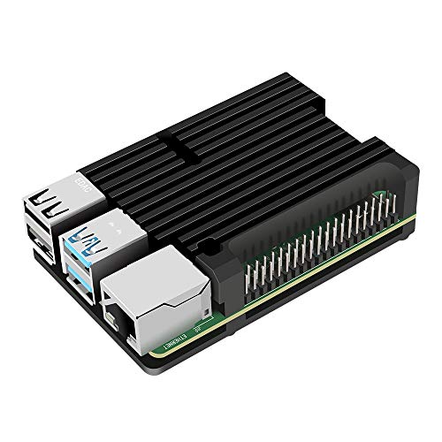 Organizer Raspberry Pi 4 B Armor Case, Raspberry Pi Aluminium Heavy Metal Case Aluminium Alloy, Built-in Heatsink, Radiation and Rust Protection Compatible for RPI 4 B