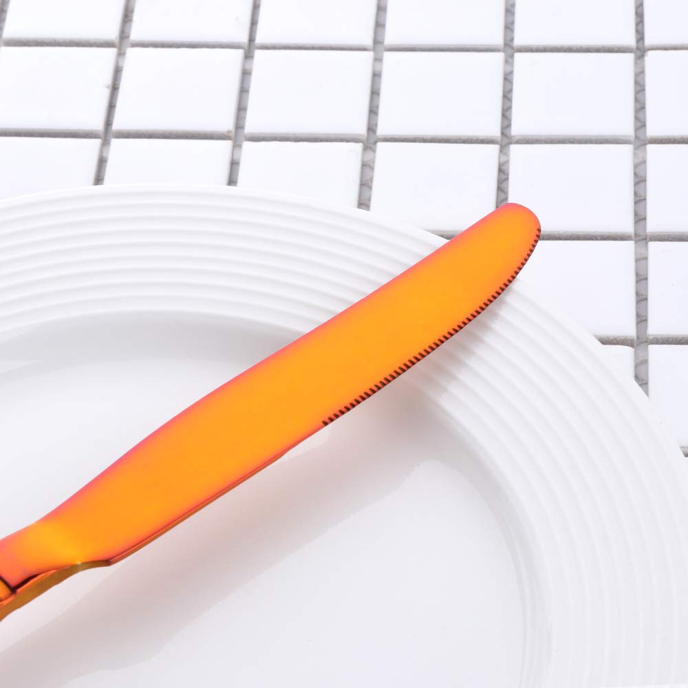 Buyer Star Besteckset Edelstahl Grundgeschirr Regenbogenrot Cutlery Set für 6 Personen
