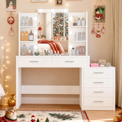 TEENFON Tocador de Maquillaje con Espejo