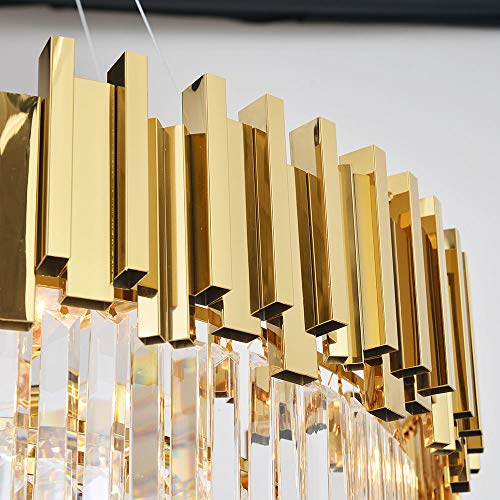 Meelighting Gold Plated Luxury Modern Crystal Chandelier Lighting Contemporary Raindrop Chandeliers Pendant Ceiling Lights Fixture For Dining Room Living Room Hotel Bedroom W21.6 #TOP4