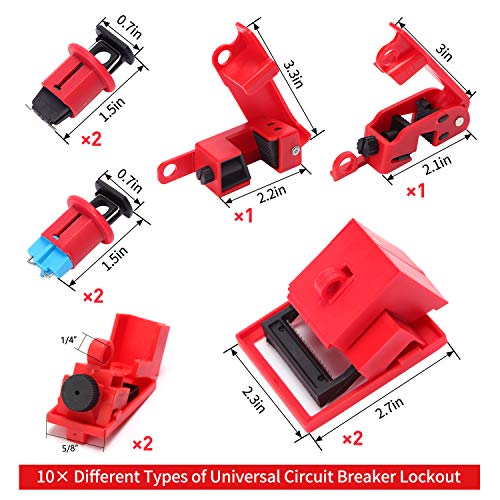 Omgtmd LOTO BOX KIT 50 Lockout Tagout - Lock Out Tag Out Kit Safety Padlocks Lockout Hasp Breaker Lockout Ball Valve Lockout Steel Cable Lockout Plug Loto Valve Lockout Kit Loto Tags Lockout Set thumb #4