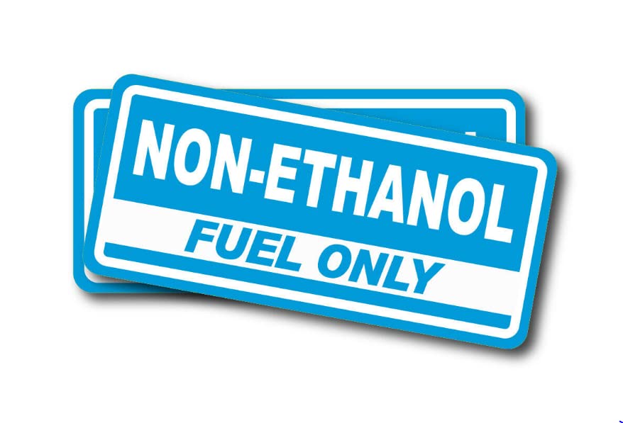 Image of Non Ethanol Fuel ONLY Vinyl Stickers Gas Can Tank Decals Labels Gasoline 5 1 /2 inch W x 2 5 /8 inch H Set of 2