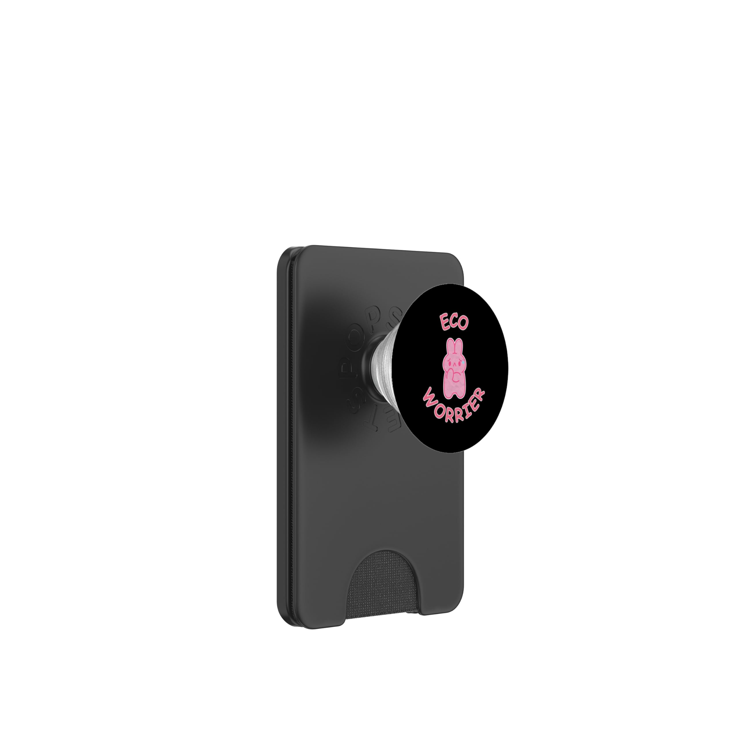 Eco Worrier Pink Bunny Rabbit - Kawaii Environmental Design PopSockets PopWallet for MagSafe, Black