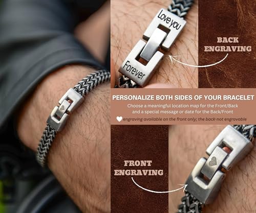 Pulsera para hombre Cuban Link Love You Forever miniatura 3