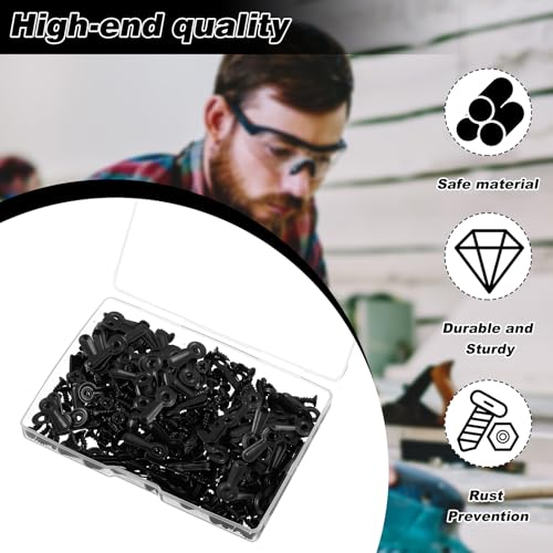 Image of Oruola 200pcs Picture Frame Clips, Picture Framing Supplies, Picture Frame Tabs with 200 Screws, Black Picture Frame Hardware Backing Clips for Hold Photos, Paintings & Posters, Hanging Crafts