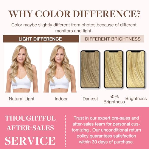 GOO GOO Clip in Hair Extensions Real Human Hair, Remy Human Hair Extensions Clip ins for Women, Natural Human Hair, 24inch 220g 9Pcs, #16/22 Light Blonde Highlighted Golden Blonde