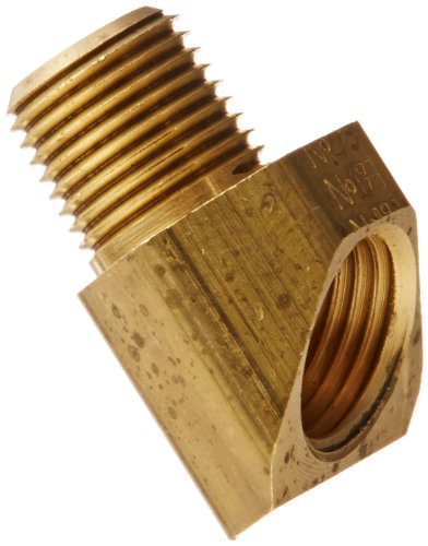 Eaton Weatherhead 352X4 Brass CA360 Inverted Flare Brass Fitting, 45 Degree Elbow, 1/8