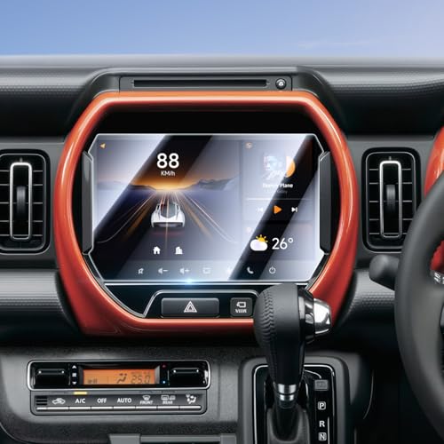 Lamicall スズキ 新型 ハスラー MR52S/MR92S専用 ナビ保護ガラスフィルム 9インチ 1:1高精度カット 高透過率 9H強化ガラス フィルム 傷防止 高感度タッチ 撥水撥油 液晶保護フィルム 耐衝撃 反射防止 画面保護シート 自己吸着 貼付け簡単 スクリーン プロテクター カーナビ アクセサリー