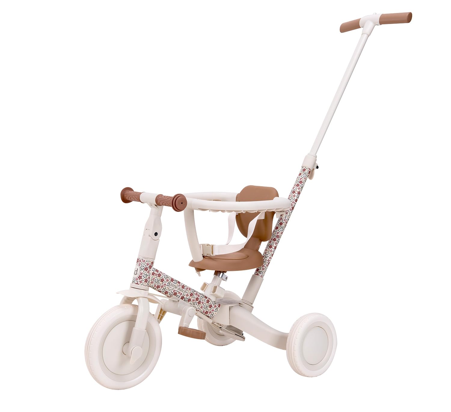 Little Dutch 4-in-1 Dreirad mit Schubstange Laufrad - Sunny Flower Offwhite