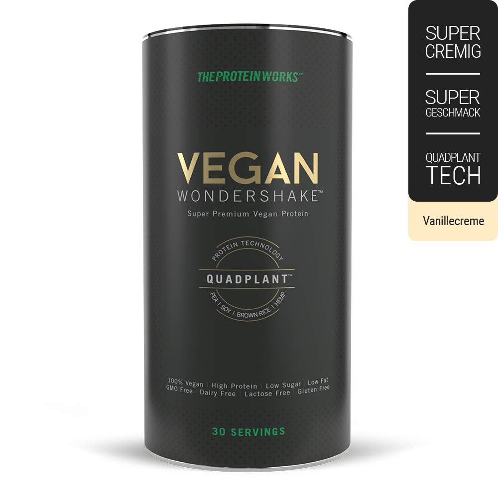 THE PROTEIN WORKS - Vegan Wondershake | Vegan Shake | Multi Award Winning Vegan Powder | Super Smooth, Amazing Taste | 30 Servings | Vanilla Crème
