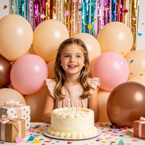 Image of 100pcs Nude Balloons Beige Apricot Balloon 12 Inch | Boho Neutral Latex Round Helium Balloons for Thanksgiving Baby Shower, Boho Theme Birthday Party