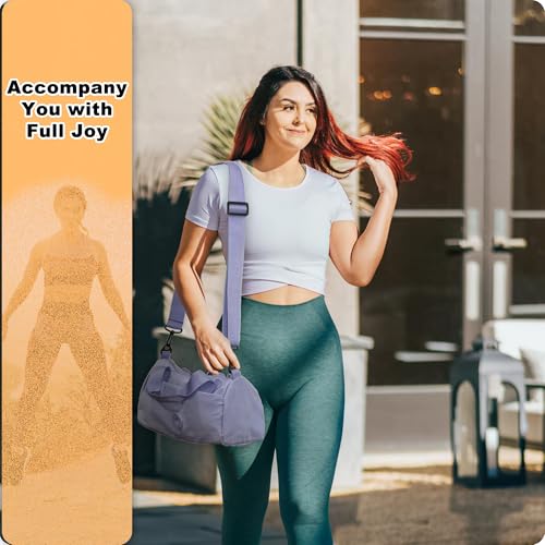 Small Gym Bag for Women,Waterproof Mini Gym Bag with Wet Bag,Small Duffle Bag for Workout Sport Travel Weekender (Purple)3