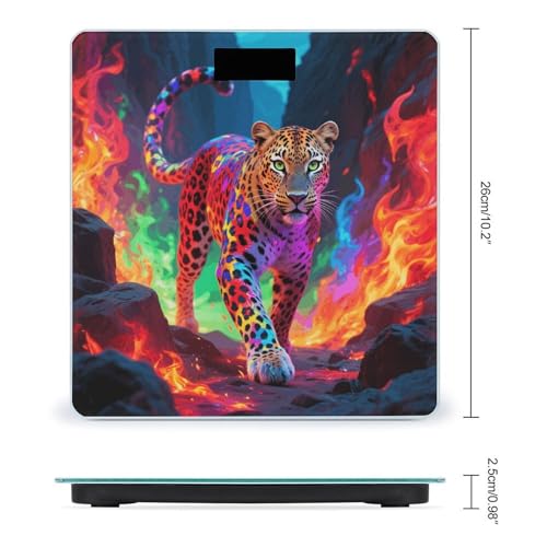 Báscula digital Colorful Leopard para baño, 400 lb miniatura 2