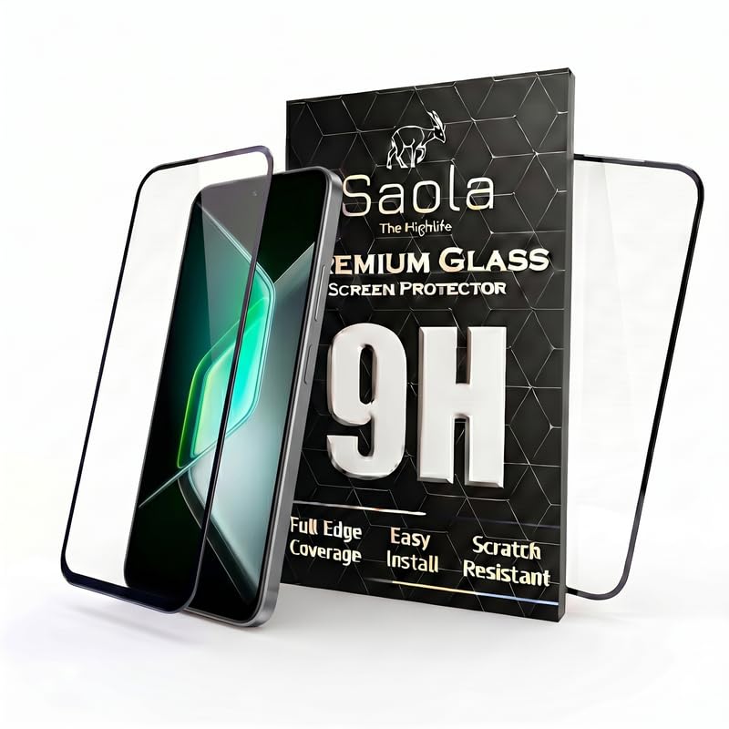 Image of Saola HD Clear Tempered Glass for Infinix gt 30 pro 5g | High Strength 9H Protection, Smooth Touch, Full Coverage Screen Guard, 2-Step Installation Kit | Quick & Easy Application (Pack of 2)