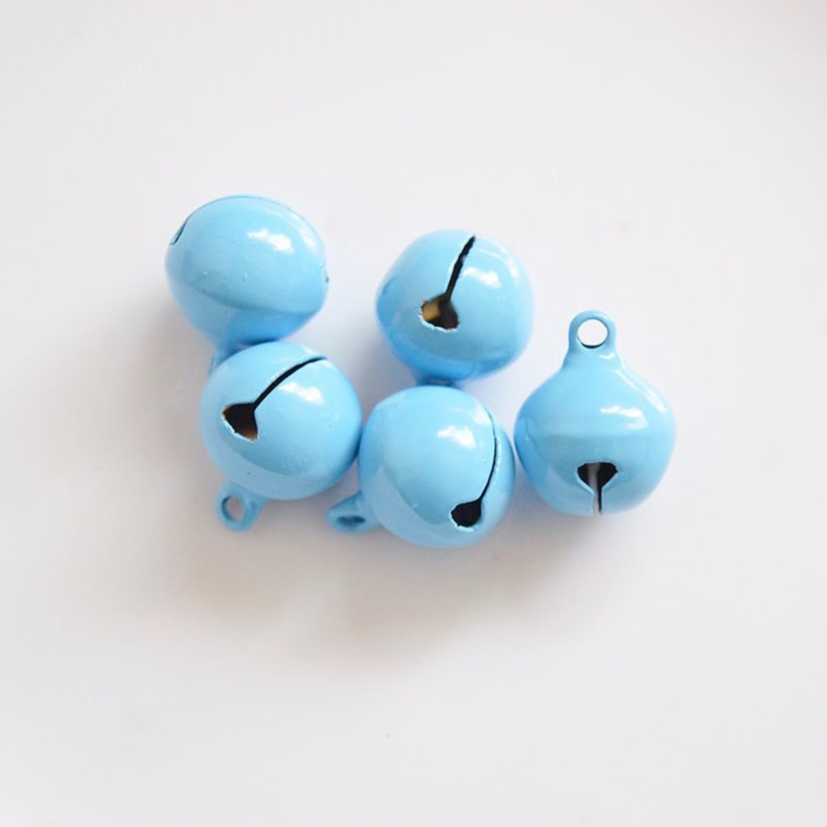 ECYC Ltd 100 Pcs 14mm Jingle Bells Bulk, Colored Craft Bells Small Metal Bells Christmas Jingle Bells Mini Bells for DIY Christmas Wreath, Key Chain, Pets Collar, Jewelry Making, Holiday Decoration