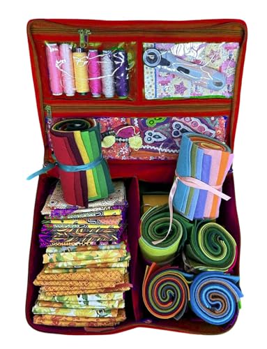 Image of All Purpose Storage Tote Bag - Quilting, Sewing,Knitting, Portable, Multifunctional - Red