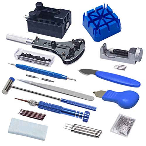 Preisvergleich Produktbild Uhrenreparatur-Set, Uhrenbatterie-Ersatzwerkzeug, kann alle Arten von Uhren reparieren und warten, mit 16 Werkzeugen und Pflege- und Reparaturanleitung für Uhren