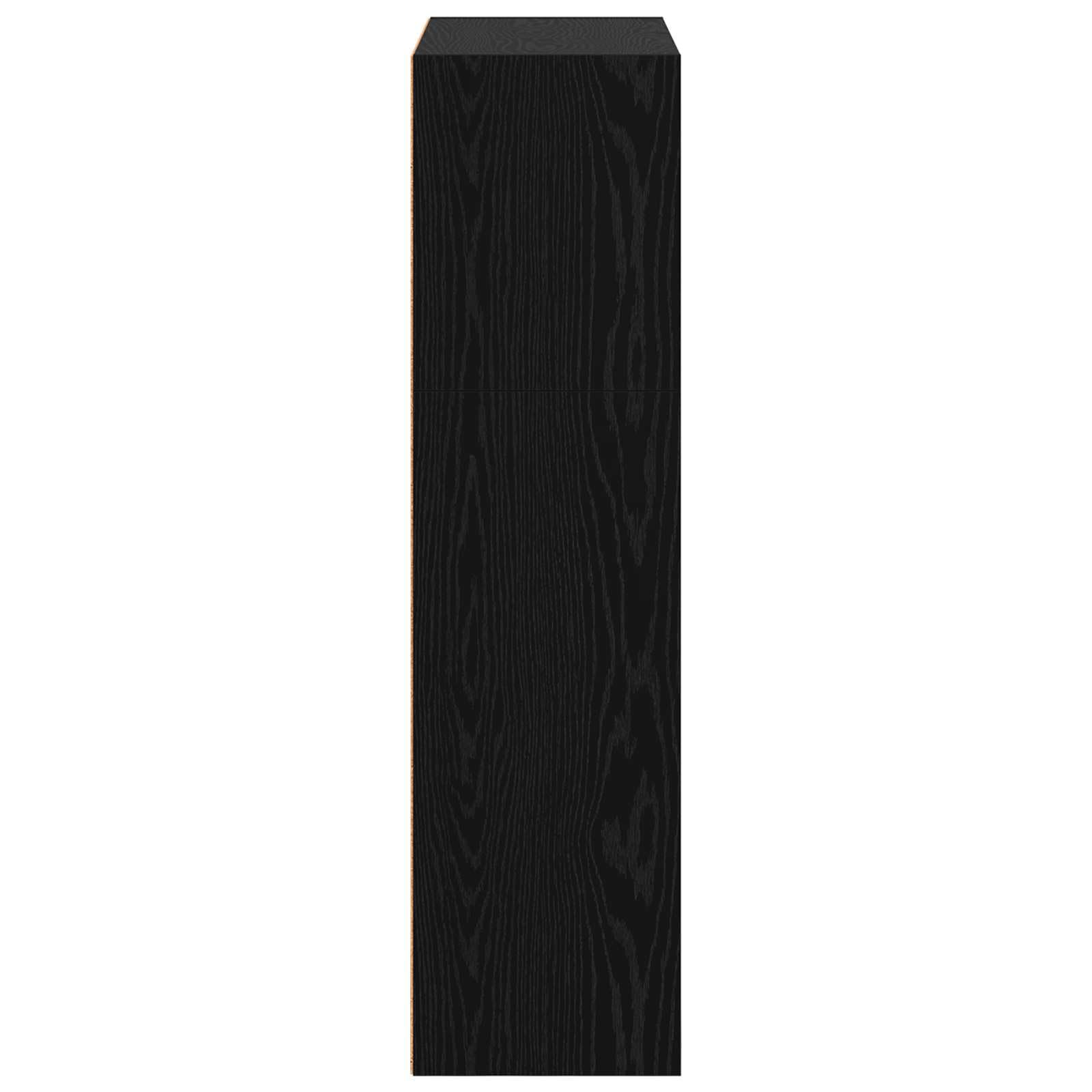 Libreria 80 x 30 x 114 cm, in legno, effetto rovere nero, con ripiani regolabili, ideale per soggiorno, ufficio, cameretta dei bambini, ripostiglio, decorazione e divisorio