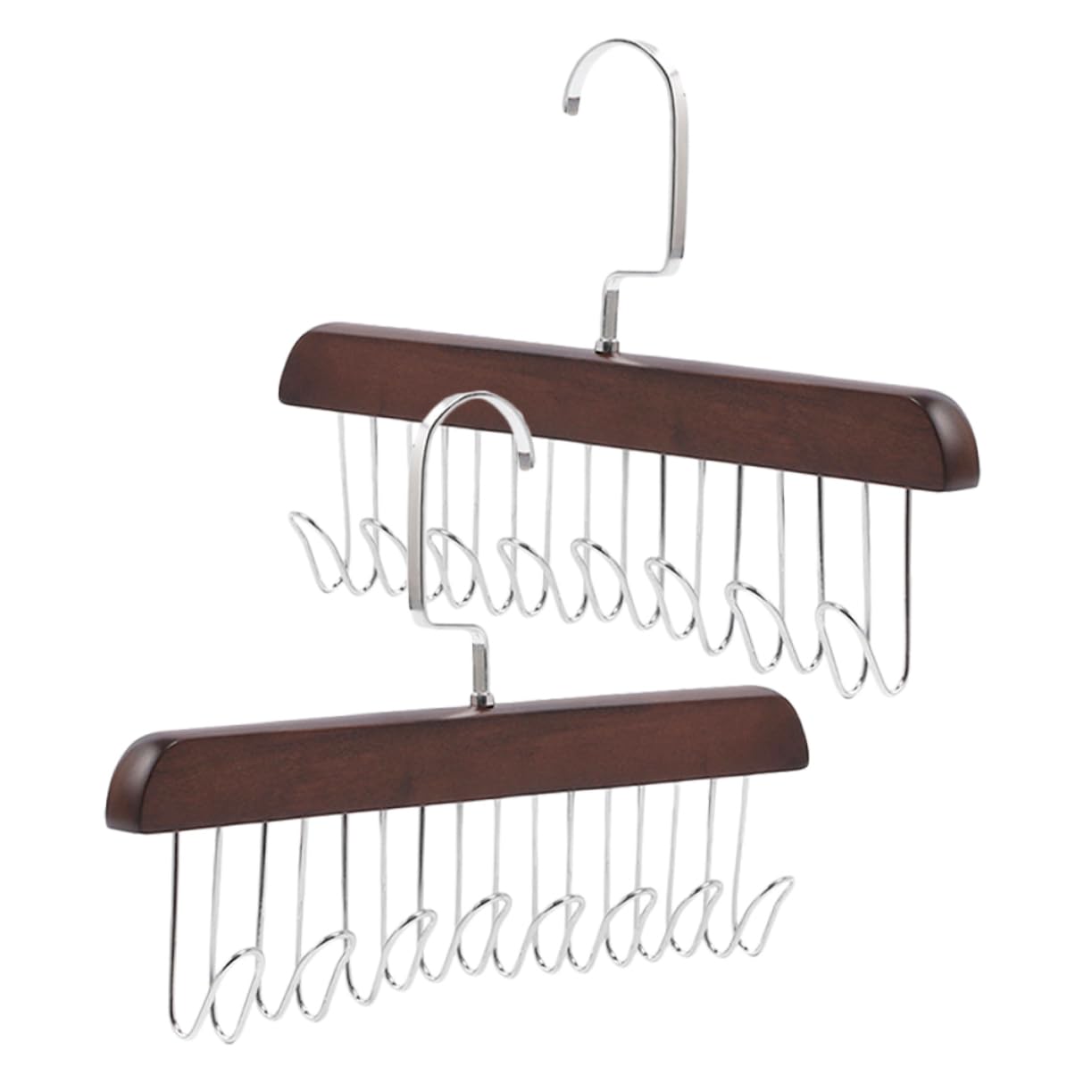 OKUMEYR 2PCS Multi Functional Tie Hanger with Hooks Space Saving Belt Organizer for Efficient Closet Storage Solid and Design Versatile Accessory Organizer for Home Use