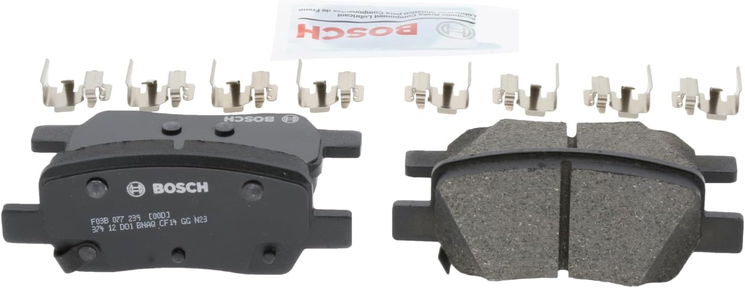 BOSCH BC2381 QuietCast Premium Ceramic Disc Brake Pad Set - Compatible with Select Hyundai Santa Cruz, Santa Fe; Kia Carnival, Sorento; REAR