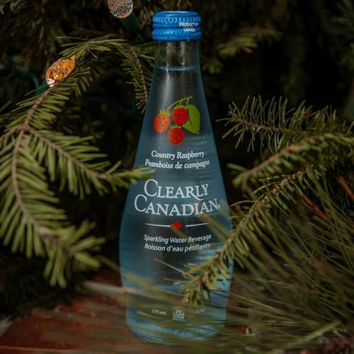 Image of Clearly Canadian Sparkling Flavored Water, 11 oz Glass Bottles - Variety of Refreshing Flavors, Premium Carbonated Beverage, Available in 12-Pack and 24-Pack Options (24 Pack, Raspberry /Strawberry)